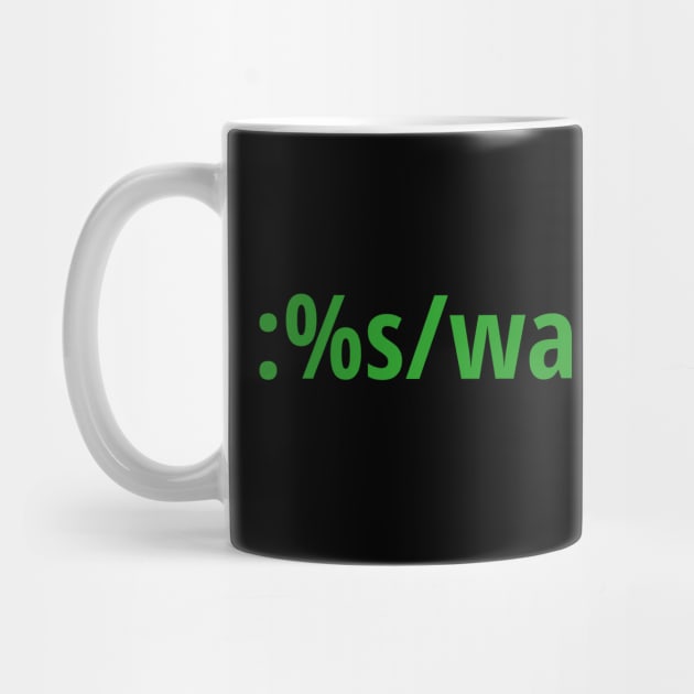 Replace War with Peace - Pacifist vi/Vim Geek - Green Text by geeksta